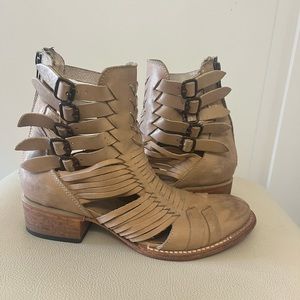 Freebird by Steven Sally Women’s Leather Strappy Boots Size 6